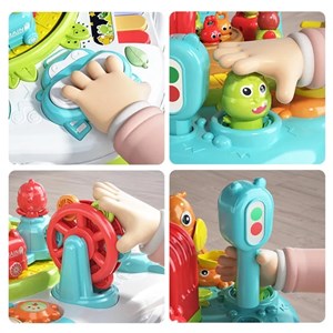 اسباب بازی میز موزیکال 7 کاره کودک با بازی ماهیگیری و صداهای حیوانات مدل Baby Activity Table Toys 618_اسباب بازی نوزادی